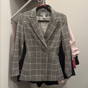 H&M Black and White Checkered Blazer